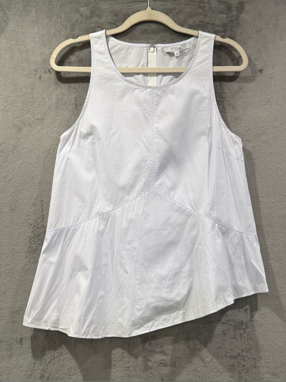 Derek‎ Lam 10 Crosby Women's Size 6 White Asymmetrical Detail Peplum Sleeveless